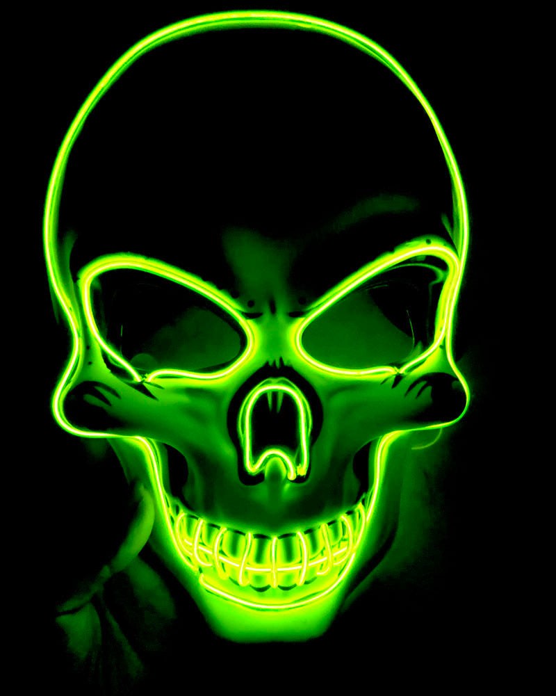 Halloween Skeleton Mask LED Glow Scary Mask - Addy Mart