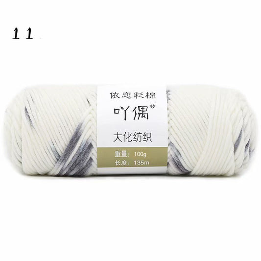 8 Strands Of Gradient Milk Cotton Wool Hand-knitted Medium Thick - Addy Mart