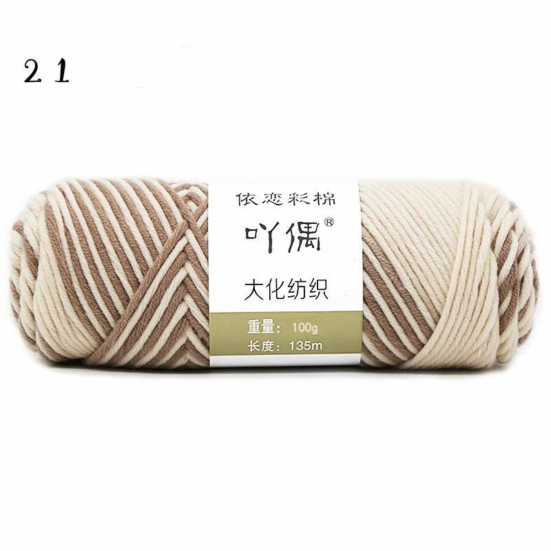 8 Strands Of Gradient Milk Cotton Wool Hand-knitted Medium Thick - Addy Mart