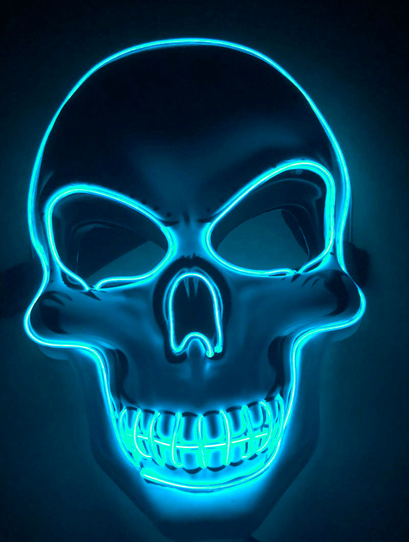 Halloween Skeleton Mask LED Glow Scary Mask - Addy Mart