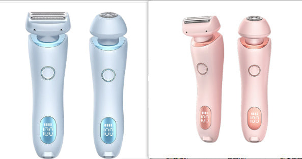 2 In 1 Hair Removal Epilator USB Rechargeable Trimmer Women Body Razor Face Leg Armpit Bikini Hand Pubic Shaver Hair Remover - Addy Mart