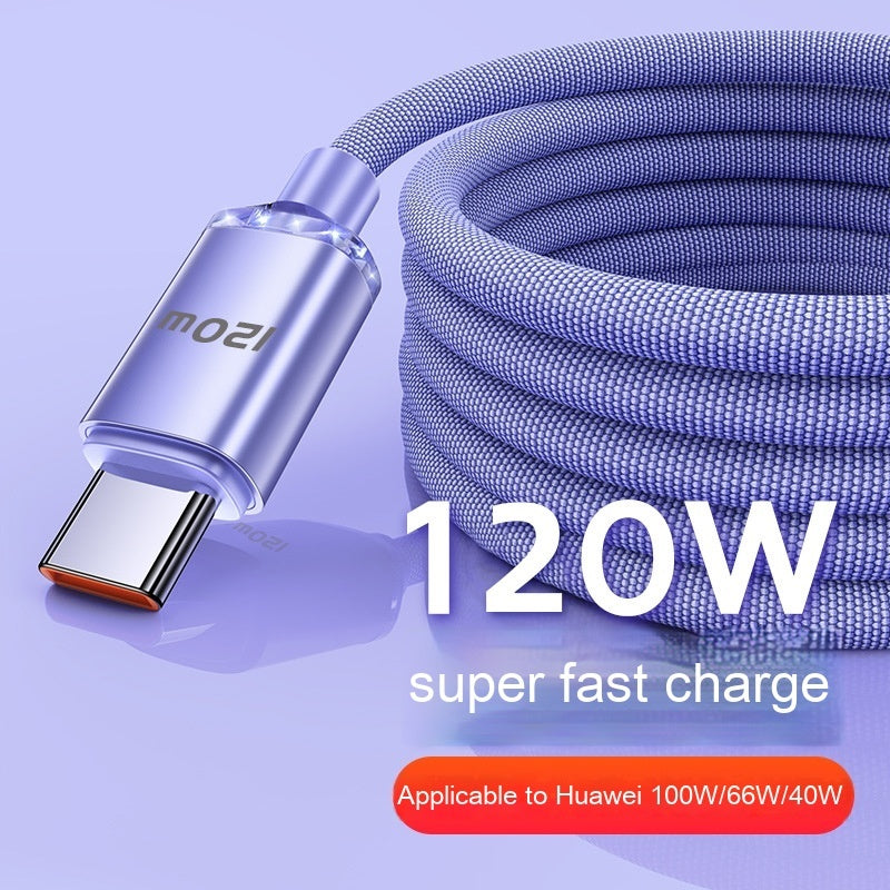 120W Data Cable Type-C Mobile Phone Charging Cable - Addy Mart