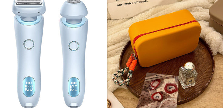 2 In 1 Hair Removal Epilator USB Rechargeable Trimmer Women Body Razor Face Leg Armpit Bikini Hand Pubic Shaver Hair Remover - Addy Mart