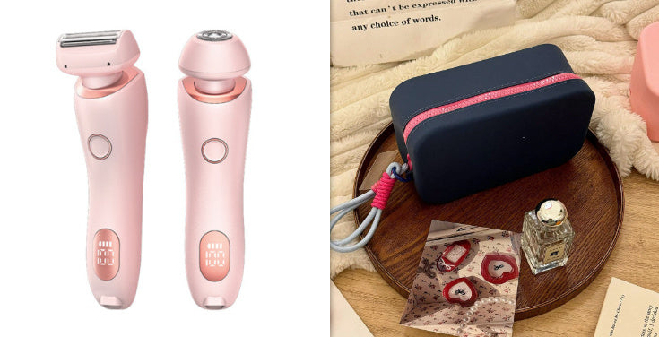 2 In 1 Hair Removal Epilator USB Rechargeable Trimmer Women Body Razor Face Leg Armpit Bikini Hand Pubic Shaver Hair Remover - Addy Mart