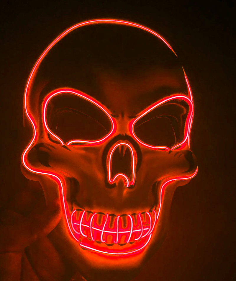 Halloween Skeleton Mask LED Glow Scary Mask - Addy Mart