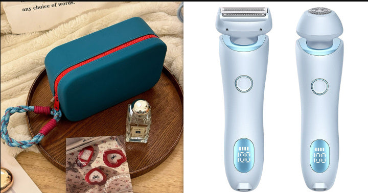 2 In 1 Hair Removal Epilator USB Rechargeable Trimmer Women Body Razor Face Leg Armpit Bikini Hand Pubic Shaver Hair Remover - Addy Mart