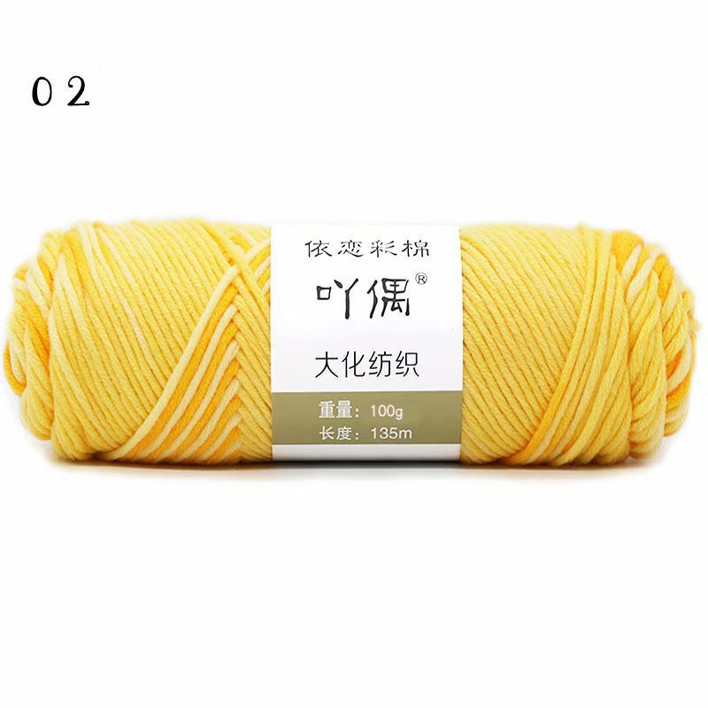 8 Strands Of Gradient Milk Cotton Wool Hand-knitted Medium Thick - Addy Mart