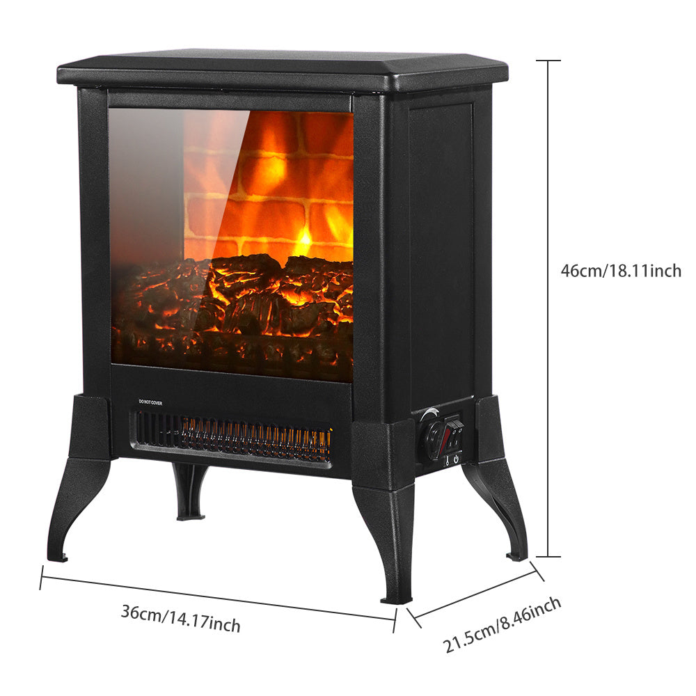 US SF512-14A 120V 1400W 14 Inch Fireplace, Black, Iron, Freestanding, Fake Firewood-Heating Wire - Addy Mart