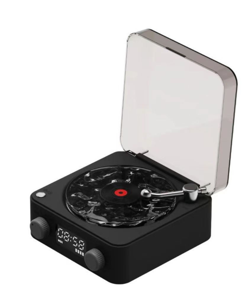 Retro Turntable Speaker Wireless Bluetooth-compatible 5.0 Vinyl Record Player Stereo Sound With White Noise RGB Projection Lamp Effect - Addy Mart