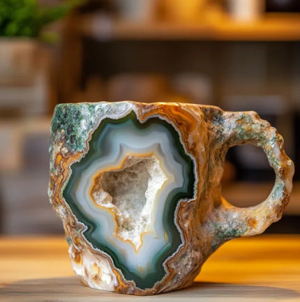 400ml Resin Mineral Crystal Coffee Mugs With Handles Elegant Fake Mineral Crystal Cup For Workplace Home Decor Christmas Gift Kitchen Gadgets - Addy Mart