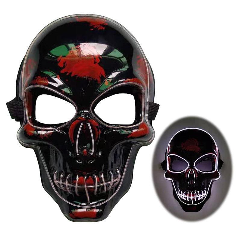 Halloween Skeleton Mask LED Glow Scary Mask - Addy Mart