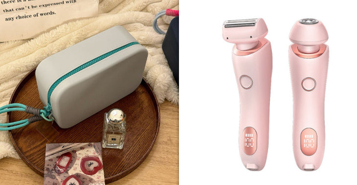 2 In 1 Hair Removal Epilator USB Rechargeable Trimmer Women Body Razor Face Leg Armpit Bikini Hand Pubic Shaver Hair Remover - Addy Mart