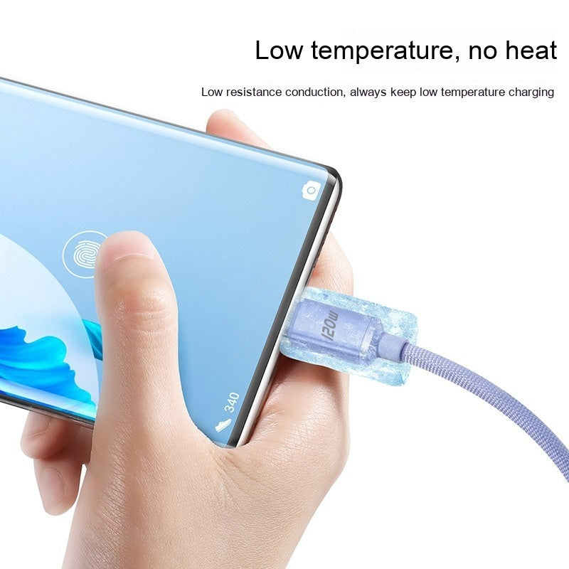 120W Data Cable Type-C Mobile Phone Charging Cable - Addy Mart