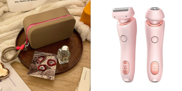 2 In 1 Hair Removal Epilator USB Rechargeable Trimmer Women Body Razor Face Leg Armpit Bikini Hand Pubic Shaver Hair Remover - Addy Mart