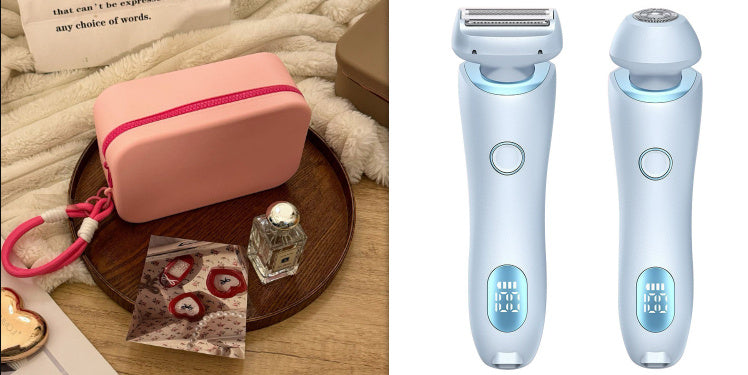 2 In 1 Hair Removal Epilator USB Rechargeable Trimmer Women Body Razor Face Leg Armpit Bikini Hand Pubic Shaver Hair Remover - Addy Mart
