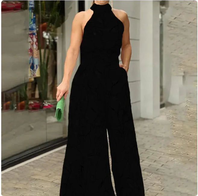 Sleeveless Halter Jumpsuit - Addy Mart