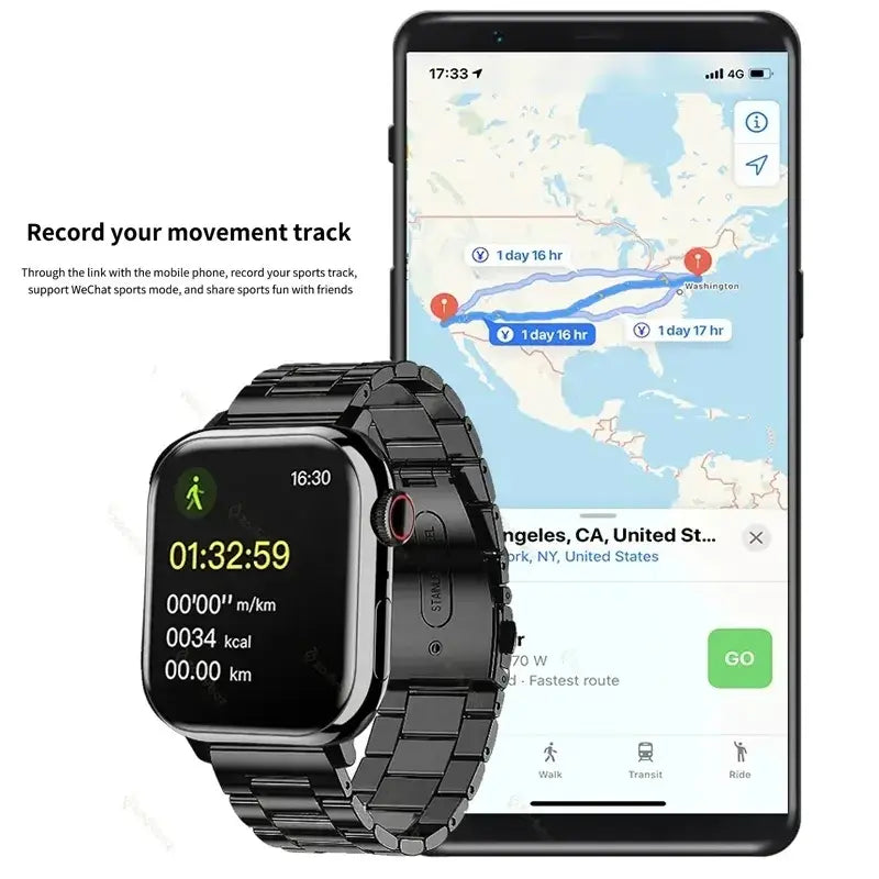 Men's Sport Smartwatch Bluetooth GPS Health Monitoring - Addy Mart
