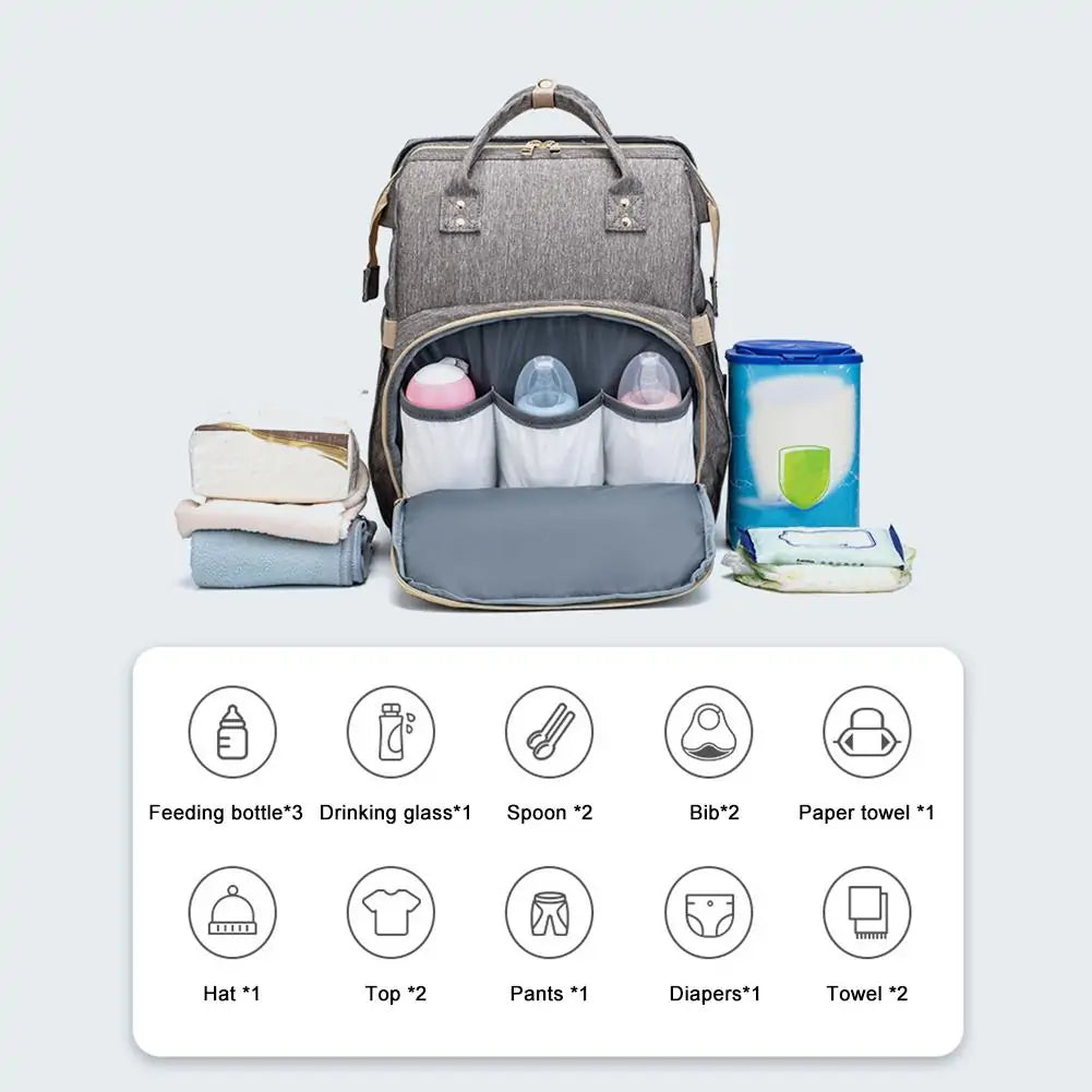 Convertible Lightweight Diaper Baby Bed Bag - Addy Mart