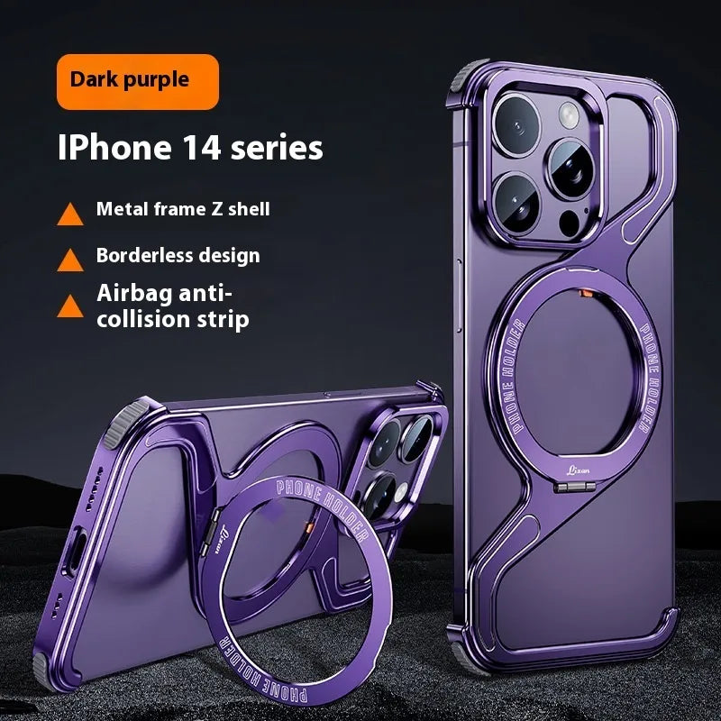 Z-type Metal Bracket Magnetic Phone Case - Premium Quality - Addy Mart