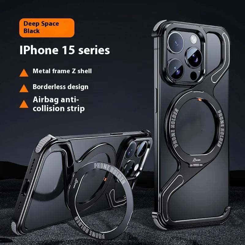 Z-type Metal Bracket Magnetic Phone Case - Premium Quality - Addy Mart