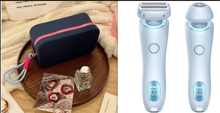 2 In 1 Hair Removal Epilator USB Rechargeable Trimmer Women Body Razor Face Leg Armpit Bikini Hand Pubic Shaver Hair Remover - Addy Mart