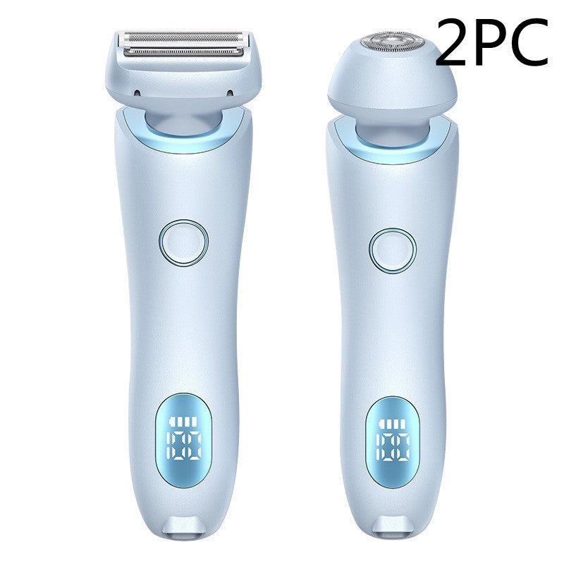2 In 1 Hair Removal Epilator USB Rechargeable Trimmer Women Body Razor Face Leg Armpit Bikini Hand Pubic Shaver Hair Remover - Addy Mart