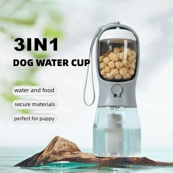 Dog Water Cup Drinking Food Garbage Bag Three-in-one Portable Small Multi-functional Pet Cups Pets Supplies - Addy Mart