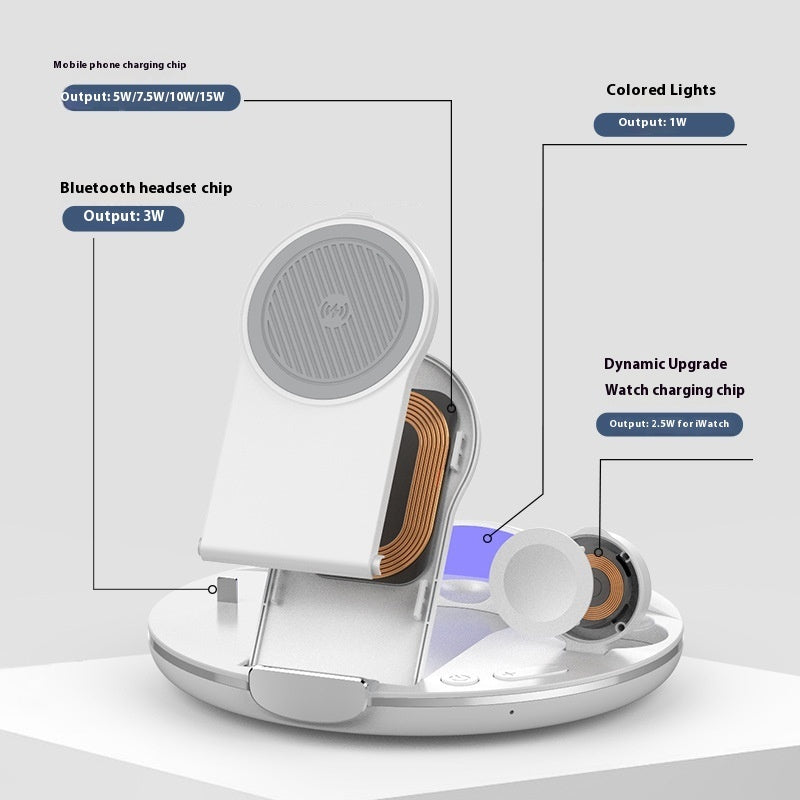 Folding Three-in-one Wireless Charger Vertical Desktop Phone Holder - Addy Mart