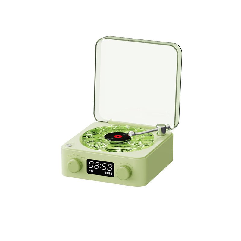 Retro Turntable Speaker Wireless Bluetooth-compatible 5.0 Vinyl Record Player Stereo Sound With White Noise RGB Projection Lamp Effect - Addy Mart