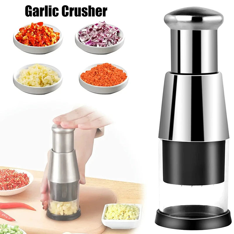 Garlic Crusher Onion Chopper Multipeler Vegetables Chopper Manual Garlic Press Machine Garlic Squeezer Kitchen Gadget - Addy Mart