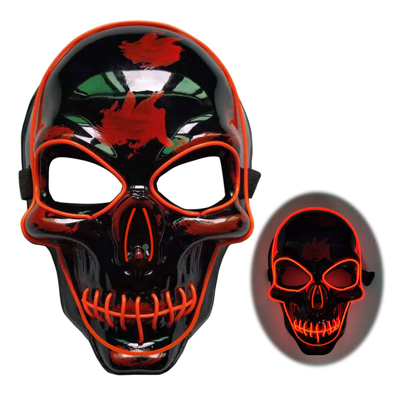 Halloween Skeleton Mask LED Glow Scary Mask - Addy Mart