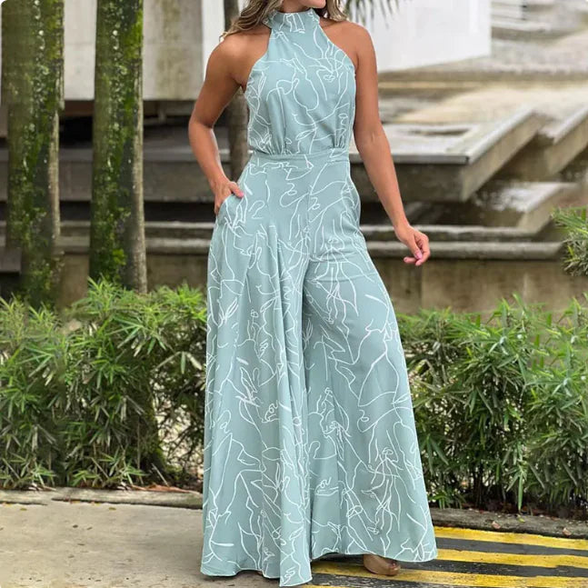 Sleeveless Halter Jumpsuit - Addy Mart