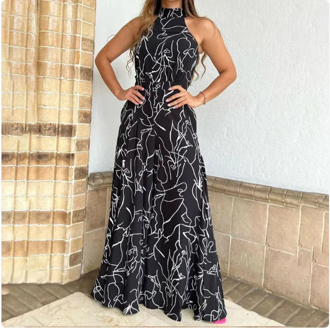 Sleeveless Halter Jumpsuit - Addy Mart