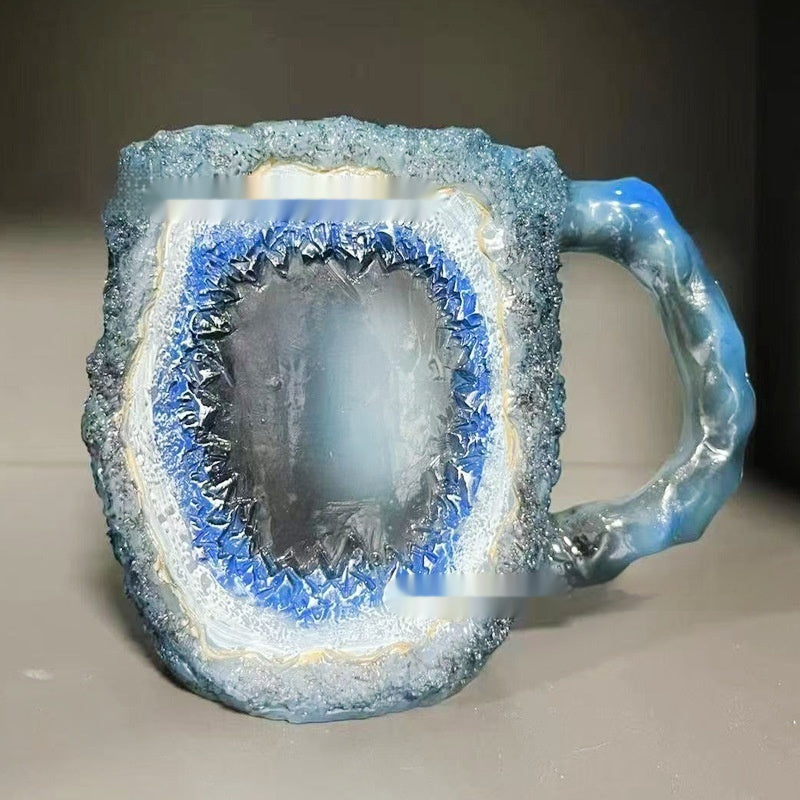 400ml Resin Mineral Crystal Coffee Mugs With Handles Elegant Fake Mineral Crystal Cup For Workplace Home Decor Christmas Gift Kitchen Gadgets - Addy Mart