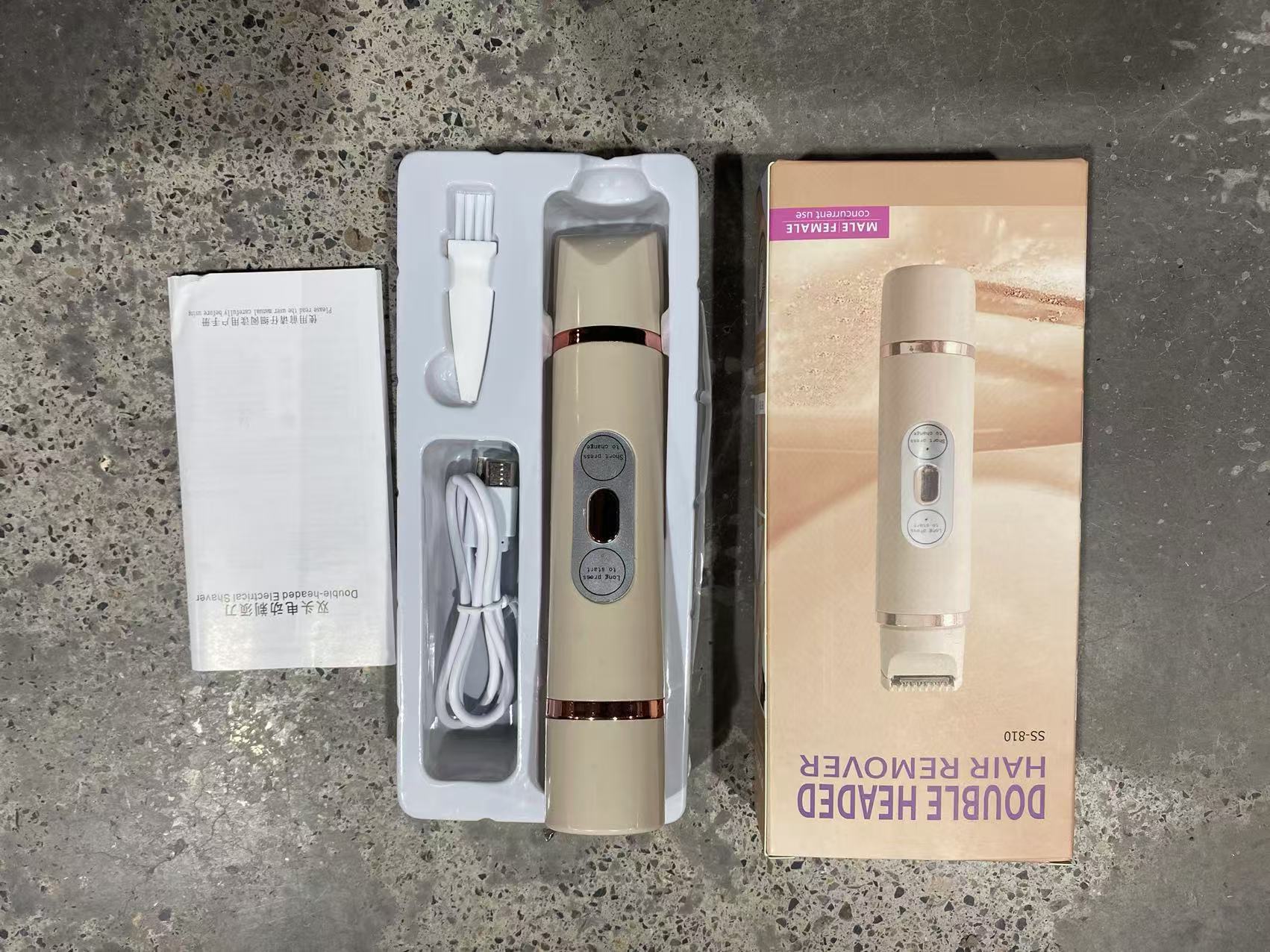 Dual-Head Electric Shaver Painless Women's Epilator Bikini Hair Removal Device Automatic Hair Trimmer Underarm Facial Lips Leg - Addy Mart