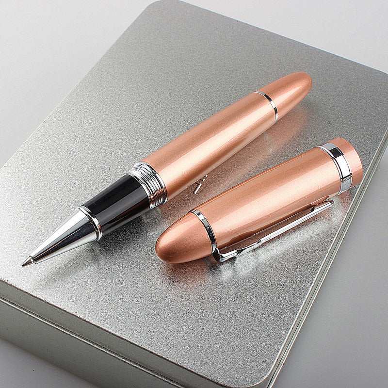 Business Office Metal Signature Signed Pearl Round Beads Neutral Ball Pen - Addy Mart