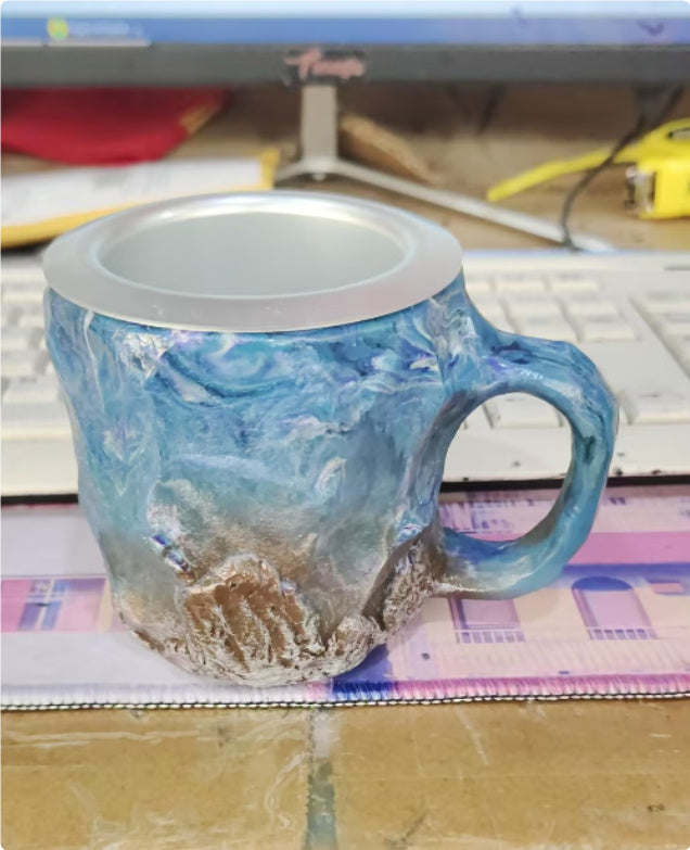 400ml Resin Mineral Crystal Coffee Mugs With Handles Elegant Fake Mineral Crystal Cup For Workplace Home Decor Christmas Gift Kitchen Gadgets - Addy Mart