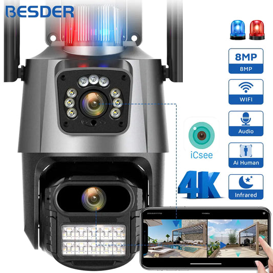Cutting-Edge 4K 4MP Dual Screen PTZ WiFi Camera - Addy Mart