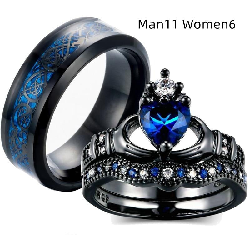 Crown love sapphire female ring - Addy Mart