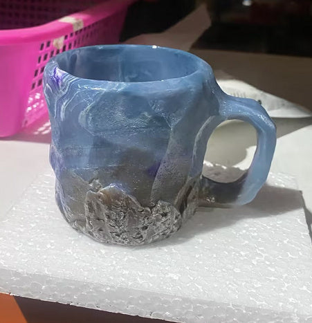 400ml Resin Mineral Crystal Coffee Mugs With Handles Elegant Fake Mineral Crystal Cup For Workplace Home Decor Christmas Gift Kitchen Gadgets - Addy Mart