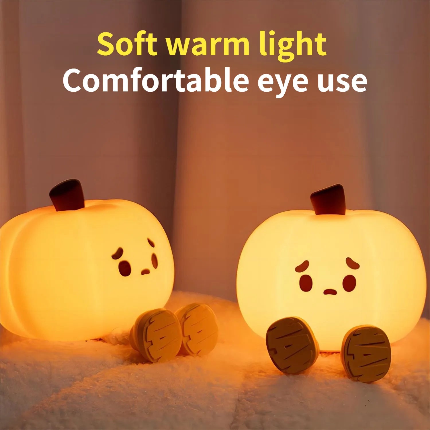 Home Decor Halloween Pumpkin Night Light Cute Soft Silicone Lamp Touch  Dimmable Rechargeable Bedside Decor Light Kids Gifts Halloween Decorations - Addy Mart