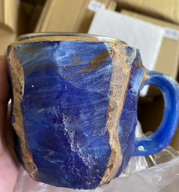400ml Resin Mineral Crystal Coffee Mugs With Handles Elegant Fake Mineral Crystal Cup For Workplace Home Decor Christmas Gift Kitchen Gadgets - Addy Mart