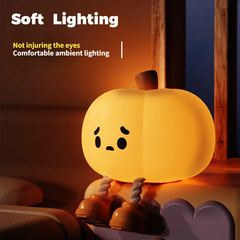 Home Decor Halloween Pumpkin Night Light Cute Soft Silicone Lamp Touch  Dimmable Rechargeable Bedside Decor Light Kids Gifts Halloween Decorations - Addy Mart